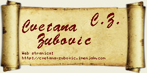 Cvetana Zubović vizit kartica